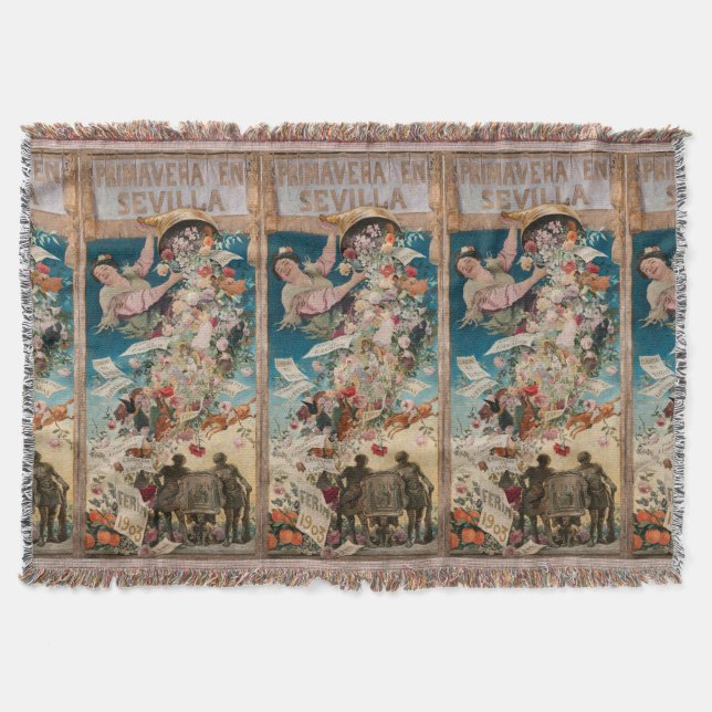 "Primavera en Sevilla" arte arrojar manta (Anverso)
