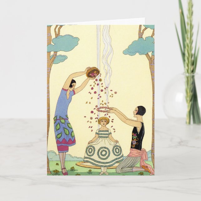 Primavera en tarjeta de felicitación del art déco (Anverso)