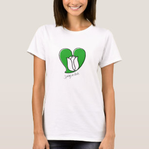 Primavera enamorada - Camiseta de tulipanes blanco