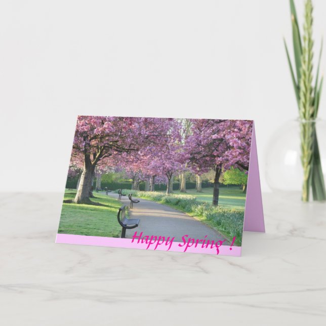 ¡Primavera feliz! Tarjeta de felicitación (Anverso)