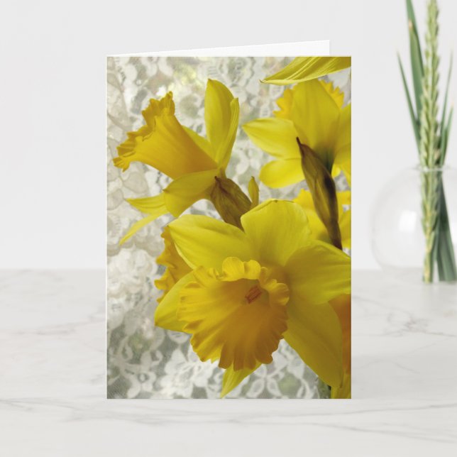 ¡PRIMAVERA FELIZ!!  Tarjeta del narciso (Anverso)
