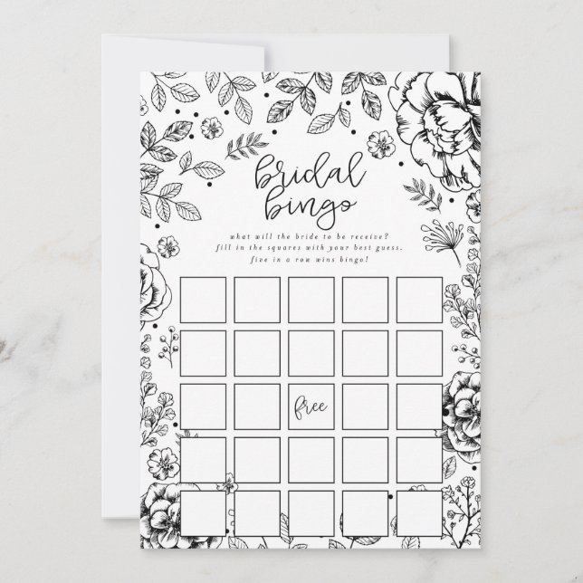 Primavera Floral Bridal Shower Bingo Game Card (Anverso)