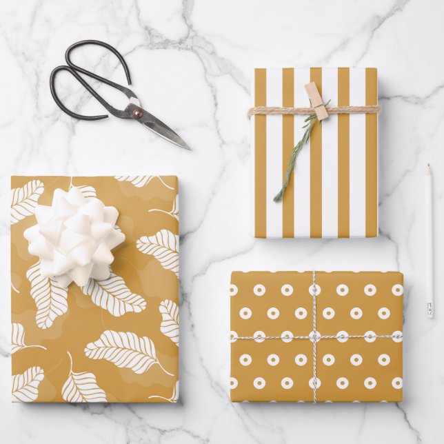 Primavera floral | Hojas Doradas Y Blancas (Anverso)