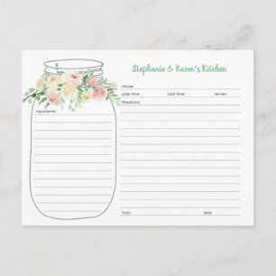 Primavera Floral Mason Jar Nuevas Tarjetas de Rece