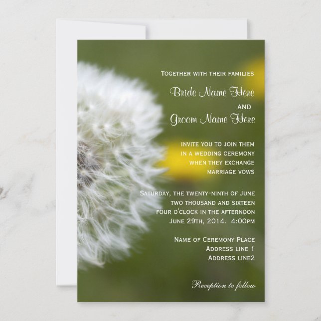 Primavera floral, verano, invitaciones de boda oto (Anverso)