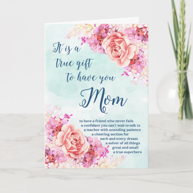 Primavera Flores Tarjeta del Día de la Madre (Anverso)