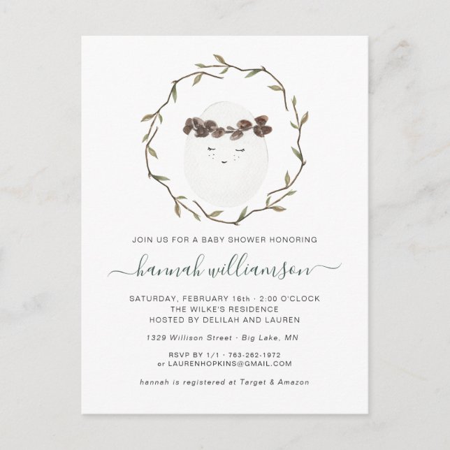 Primavera | Invitación a Baby Shower de Pascua (Anverso)