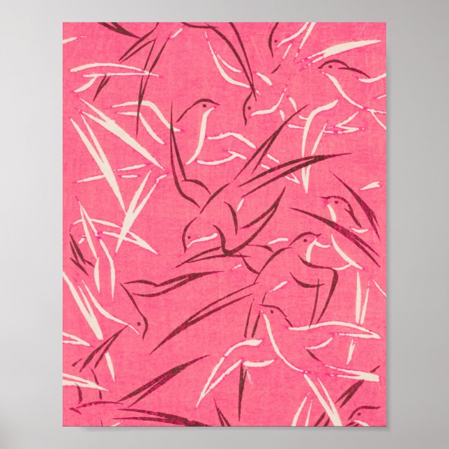 Primavera pájaros impresión de animales rosados ja (Frente)