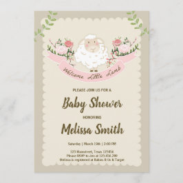 Primavera rosa del Chica de la invitación de Lamb 