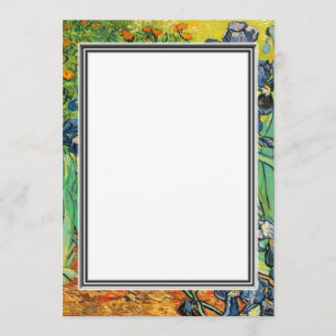 primavera, verano invitación en blanco. van Gogh