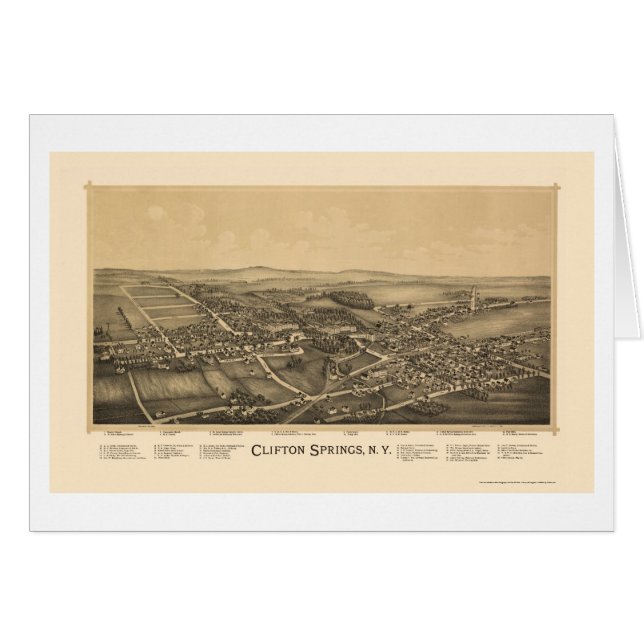 Primaveras de Clifton, mapa panorámico de NY - (Anverso (Horizontal))