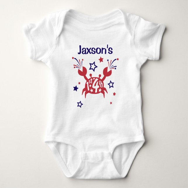 Primer 4 de julio Bodysuit Primera Camisa de Bebé (Anverso)