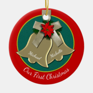 Primer adorno navideño de la pareja de gemelos