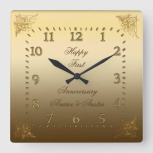 Primer aniversario Boda reloj elegante