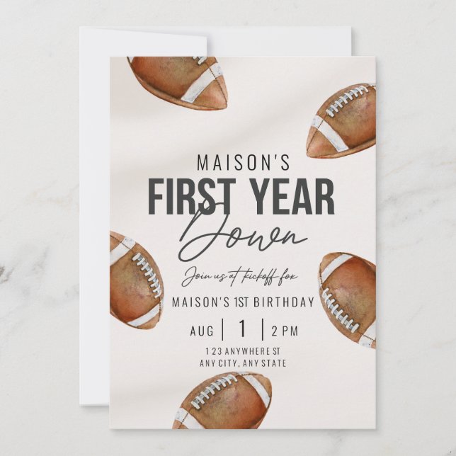 Primer Año Caído | Invitación de Cumpleaños Primer (Anverso)