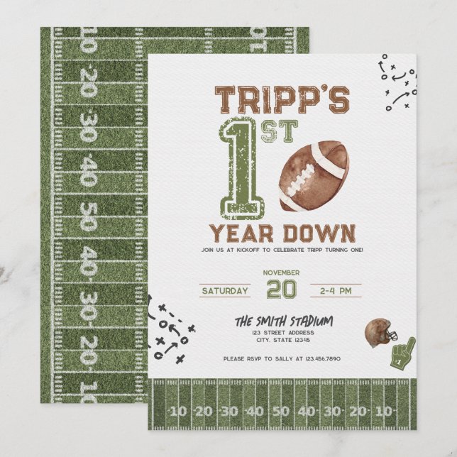 Primer año de caída | Invitación al cumpleaños del (Anverso / Reverso)