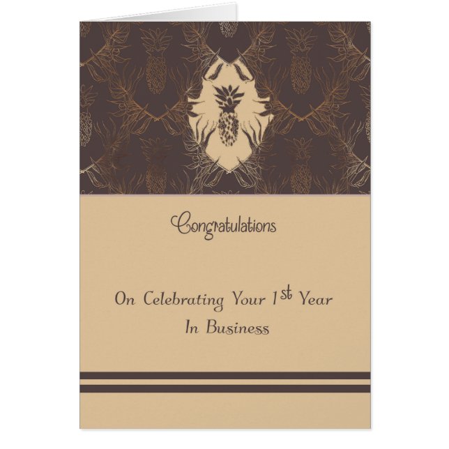 Primer año de la tarjeta de aniversario de la empr (Frente)