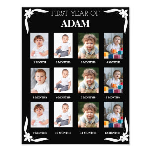 Primer año de Rótulo de fotografía para bebés