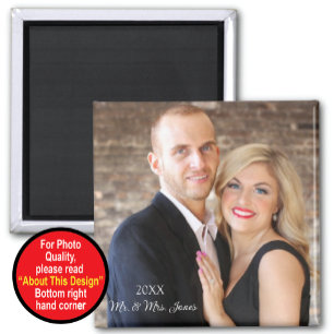 Primer año imán casado con foto