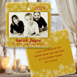 Primer bebé de Navidad Unisex Ornamento de doble c