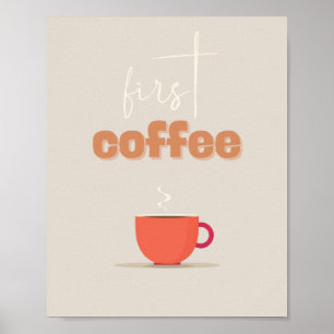Primer cartel de café – Arte de cocina de taza hum