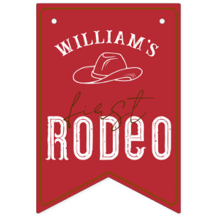 Primer cartel rojo de foto de rodeo - Occidente de