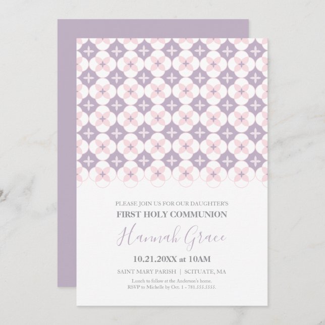 Primer Chica de Invitación a la Santa Comunión Pri (Anverso / Reverso)
