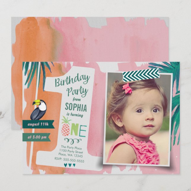 Primer Chica de invitación a la selva tropical del (Anverso / Reverso)
