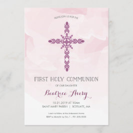 Primer chica Invitación a la Santa Comunión, acuar