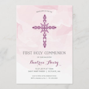 Primer chica Invitación a la Santa Comunión, acuar