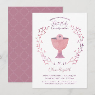 Primer chica Tarjeta de Invitación a la Sagrada Co