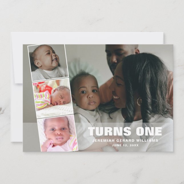 Primer cumpleaños 4 anuncio de nacimiento de Colla (Anverso)