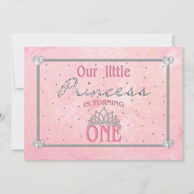 PRIMER CUMPLEAÑOS DE BEBÉ - INVITACIÓN DE PRINCESA (Anverso)