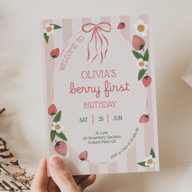 Primer Cumpleaños de Berry Invitación al 1er Cumpl (Subido por el creador)