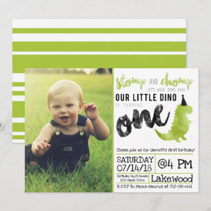 Primer cumpleaños de la invitación a los dinosauri