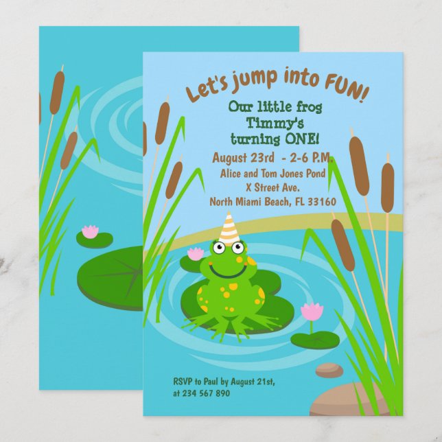 Primer cumpleaños de nuestra pequeña invitación pa (Anverso / Reverso)