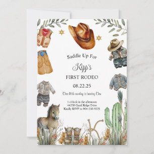 Primer cumpleaños de Rodeo con plantilla de foto