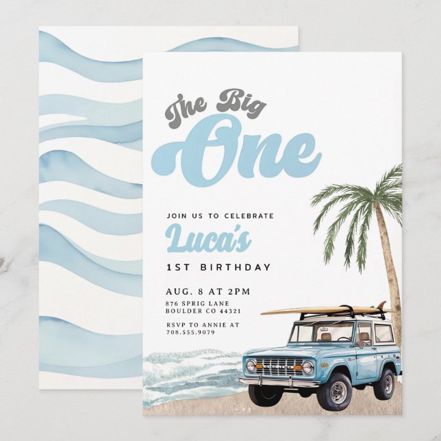 Primer cumpleaños del chico de la gran invitación  (Anverso / Reverso)