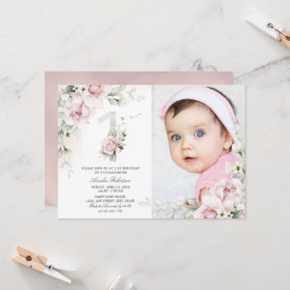 Primer cumpleaños | Invitación a Chicas florales d