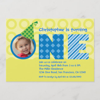 Primer cumpleaños "Una" invitación fotográfica