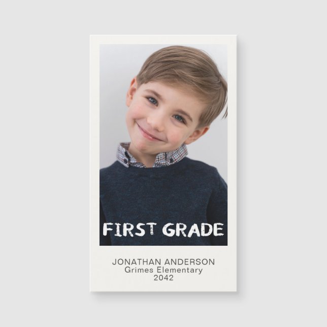 Primer curso de año escolar foto Keepsake Magnet (Anverso)