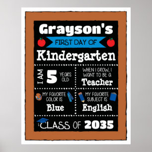 Primer día de clase Rótulos Arte estudiantil - Azu