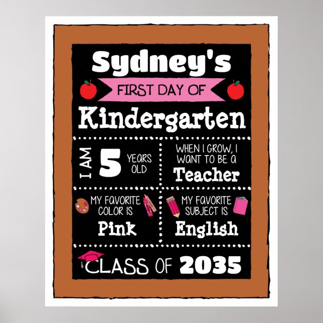 Primer día de clases Rótulos arte estudiantil - ro (Frente)