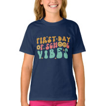 Primer Día De La Escuela Vibes Niños Camiseta