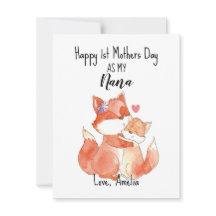 Primer Día de la Madre como Nana, tarjeta feliz de