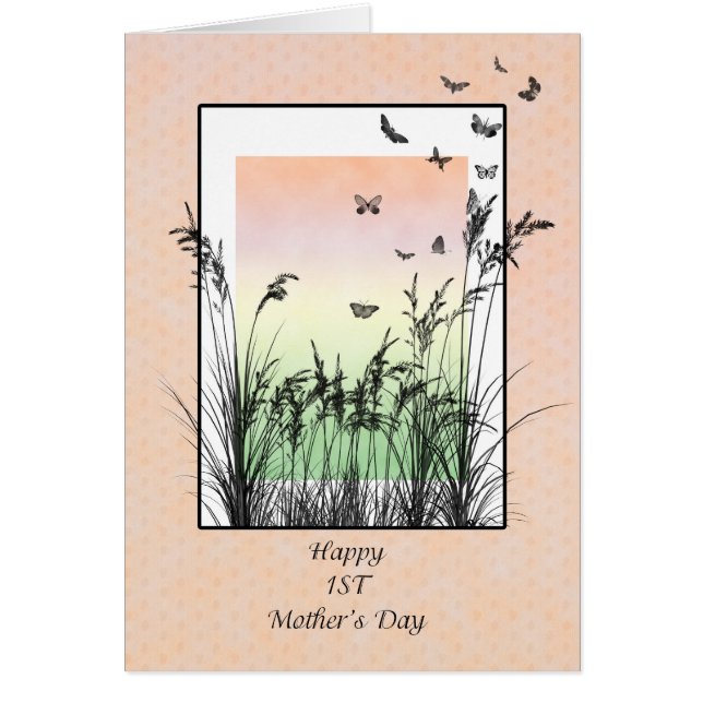 Primer Día de la Madre, con mariposas (Frente)