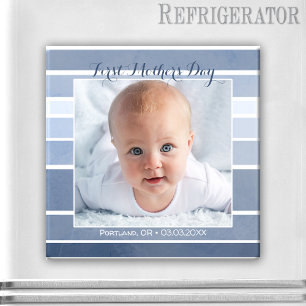 Primer día de la madre: imán de foto de bebé a ray