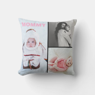 Primer Día de las Madres Almohada con Collage de 3