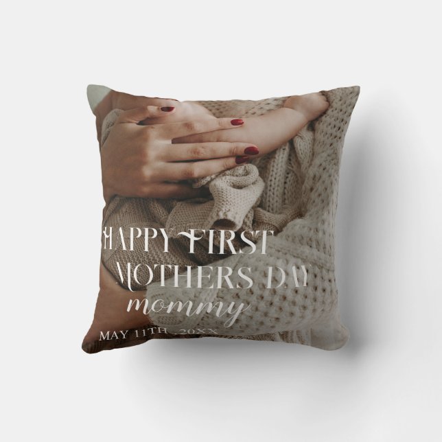primer día de las madres foto moderna    Almohada (Reverso)