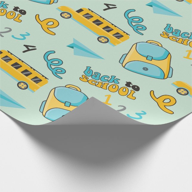 Primer Día Del Colegio: Arte De Papel De Envoltura (Esquina)